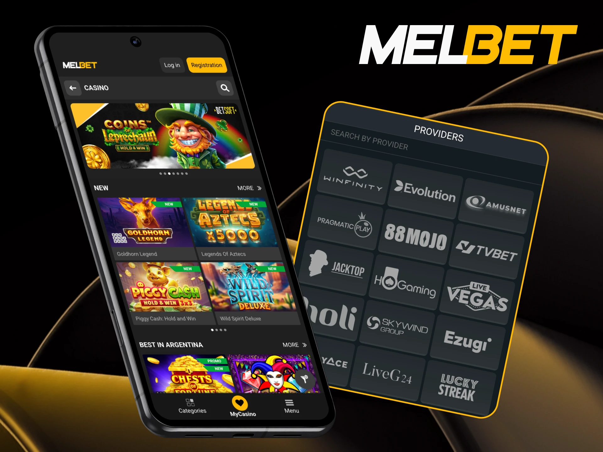 Explore thrilling casino games on Melbet app.