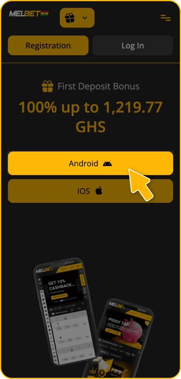 Tap to start Melbet Android installation easily.