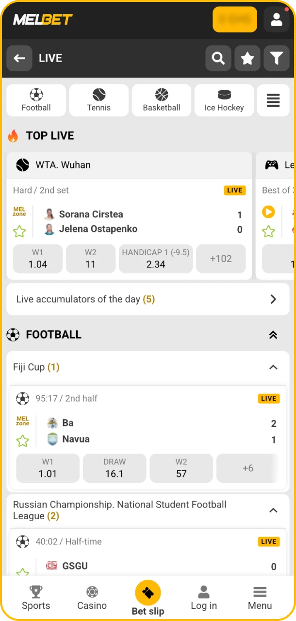 Choose your favorite match and bet on Melbet.