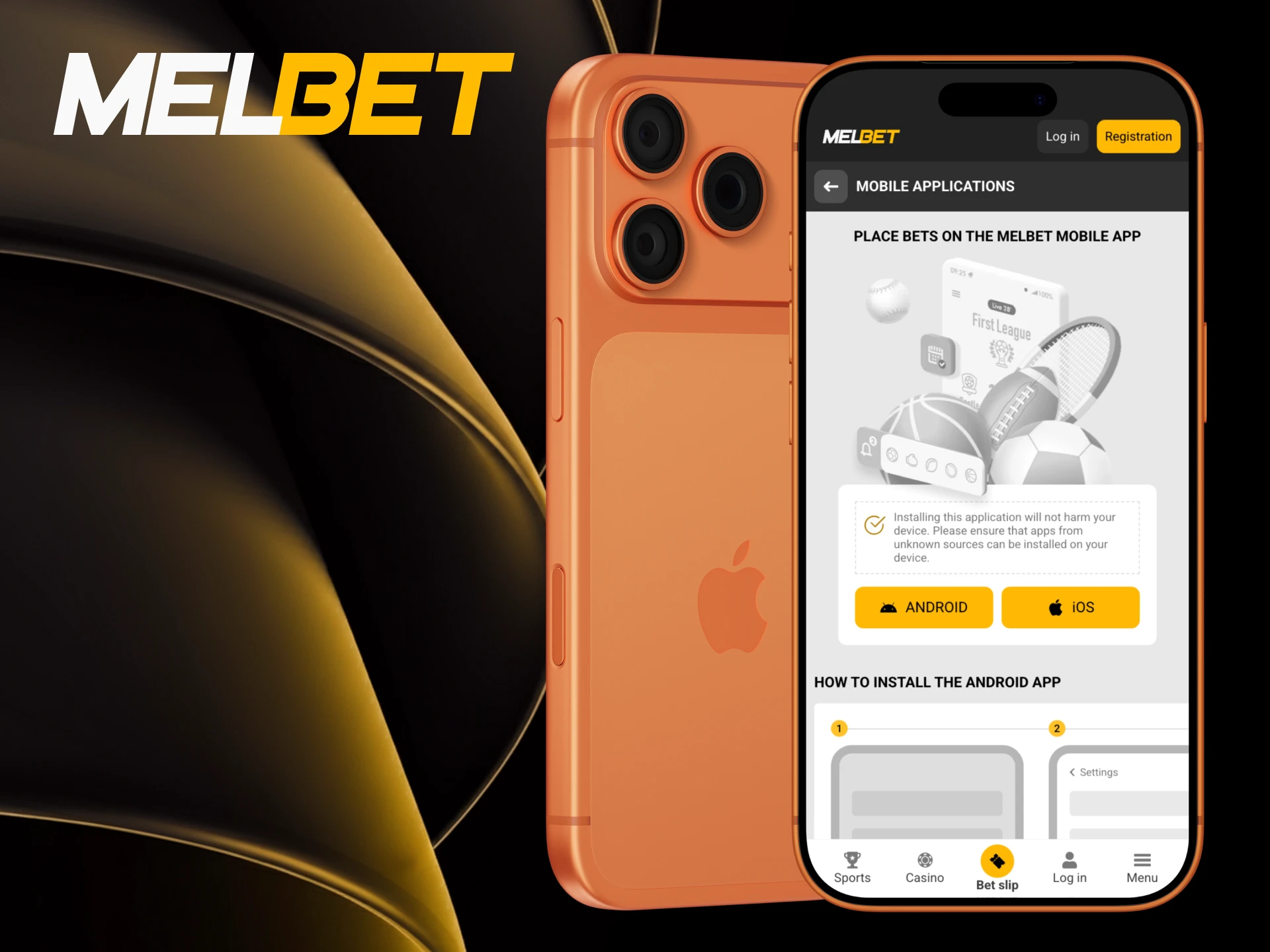 Play casino games anytime with Melbet iOS app.