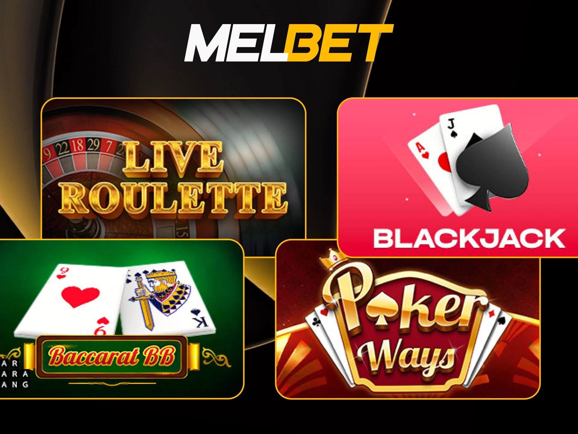 Play live dealer games now on Melbet.