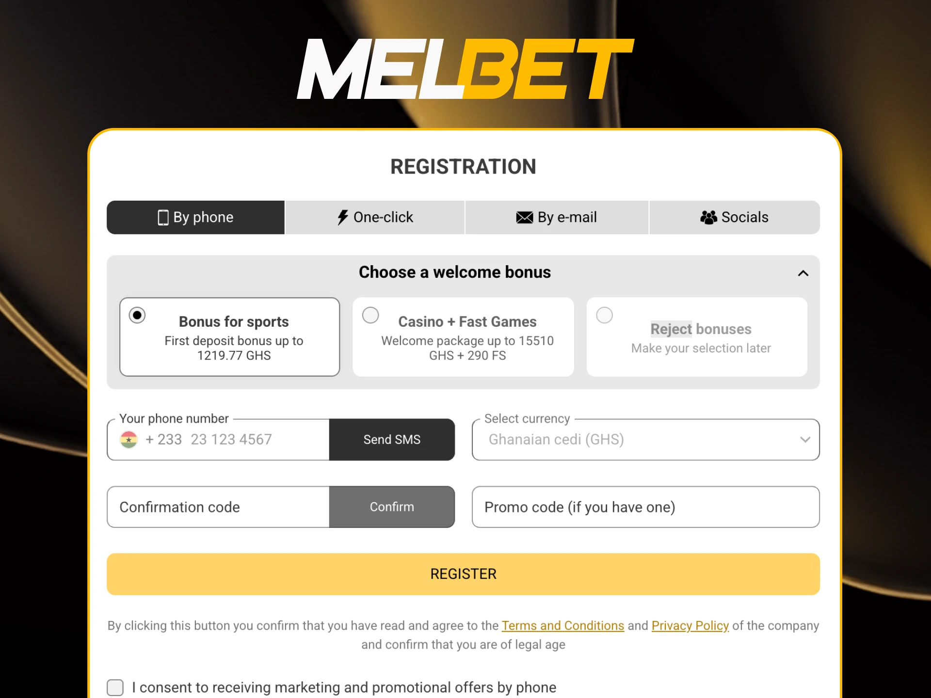 Register now and get started with Melbet.