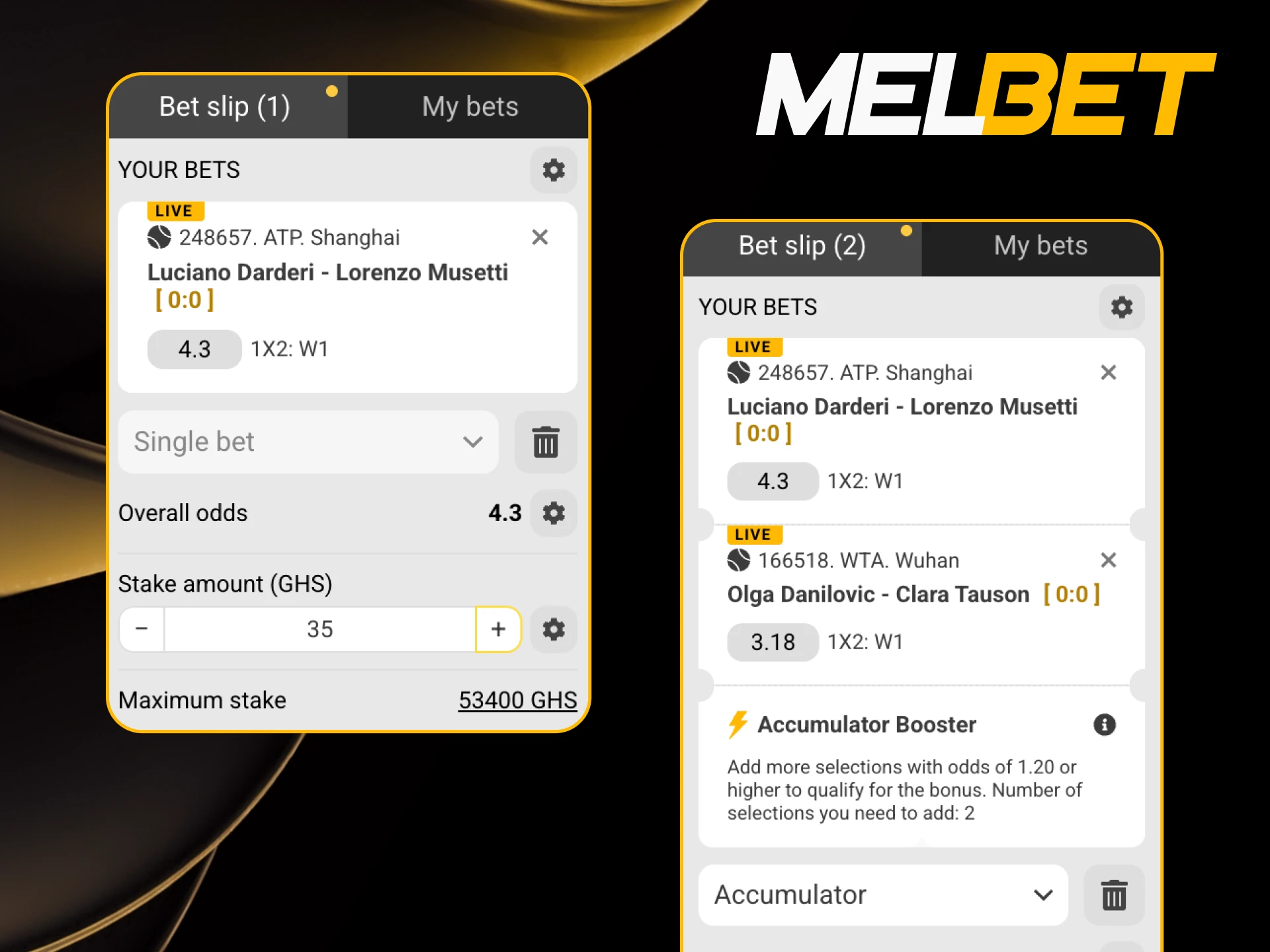 Explore different types of bets available on Melbet.