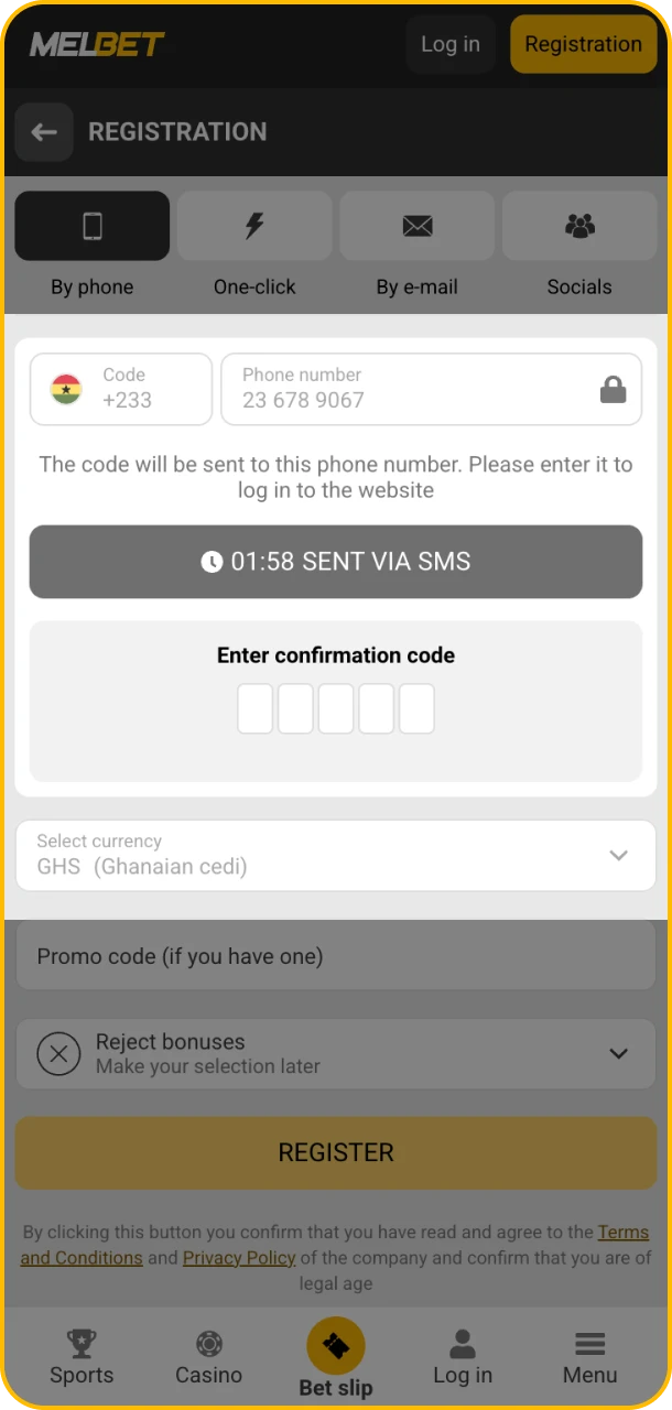 Confirm your Melbet registration and start playing.