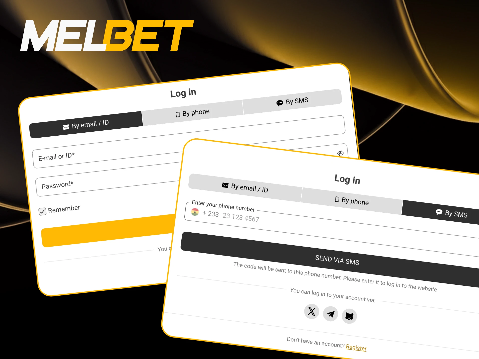 Log in to your Melbet account now.