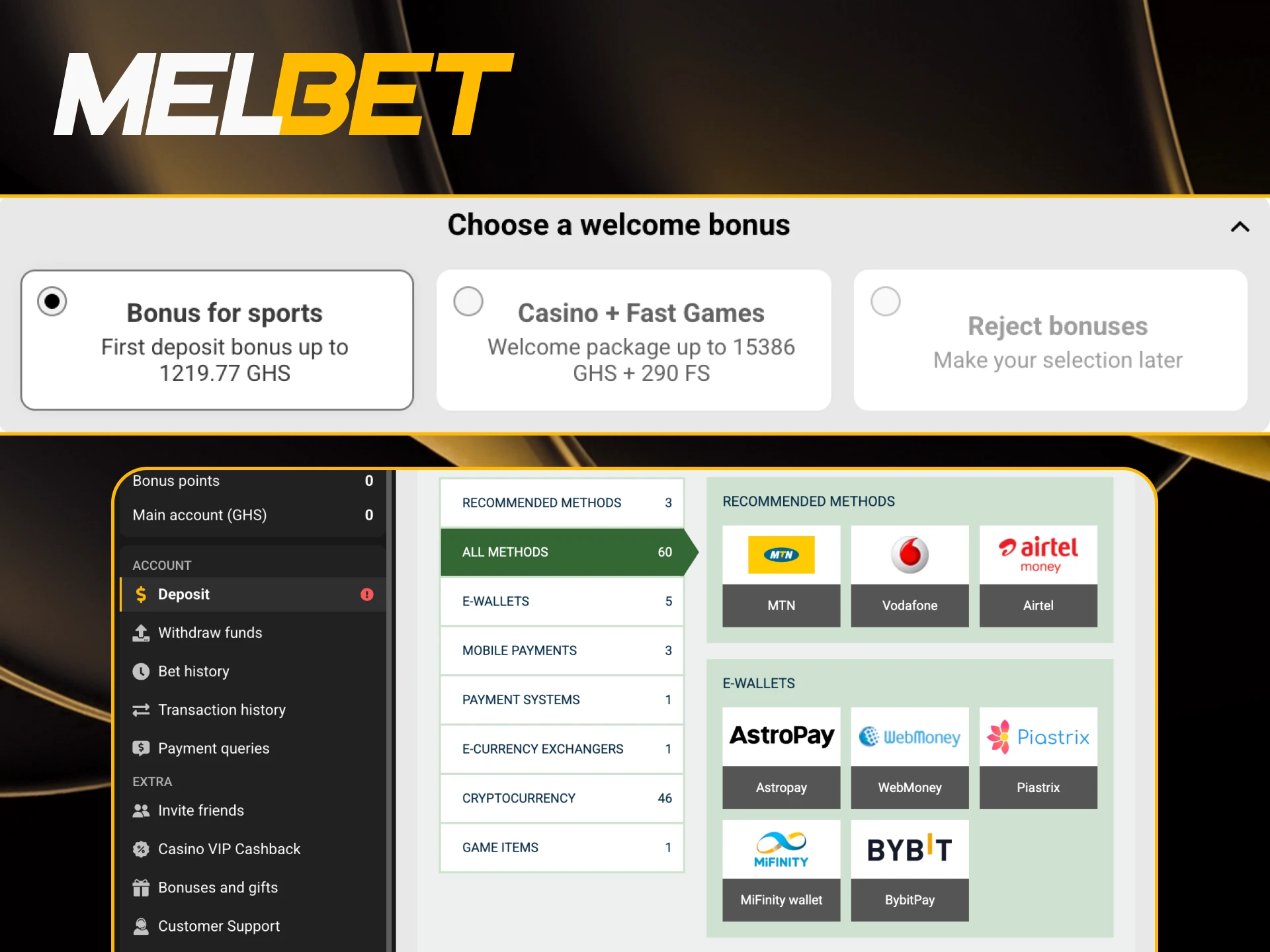 Learn how to claim your welcome bonus on Melbet.