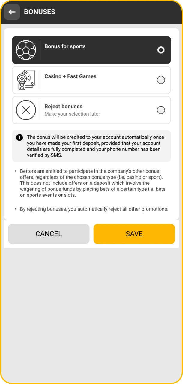 Learn how to choose your Melbet bonus.