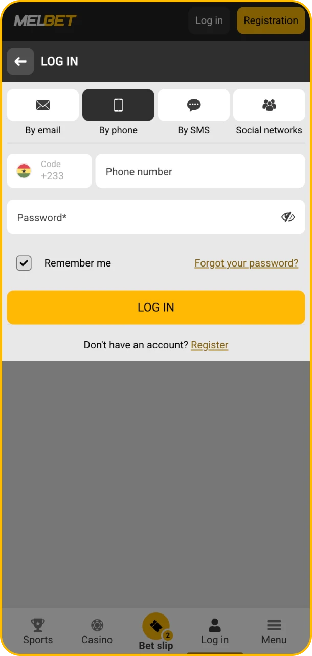 Sign in to withdraw your money from Melbet.